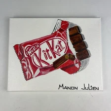 Colorful Original 8x10 Kit Kat Wrapper Painting – Chocolate Bar Pop Art Decor