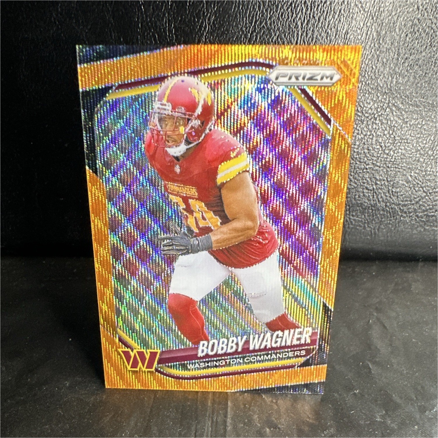 Bobby Wagner 63/65 Panini Prizm 2025 Commanders #261 Orange Wave Prizm 