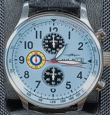 AVI-8 Chronograph Hawker Hurricane Quartz 50m water resist all leather strap