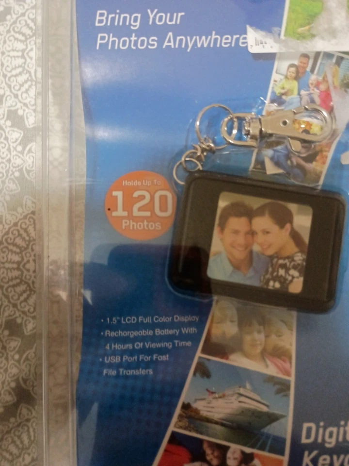 COBY Digital Photo Keychain DP-161 Black 1.5” Screen, Brand New, USB Port  - Image 3 of 4