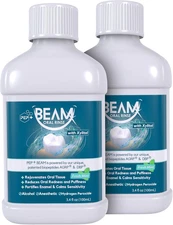 PEP+ BEAM Alcohol-Free Fluoride-Free Mouthwash with 3.4 Fl Oz (Pack of 2)