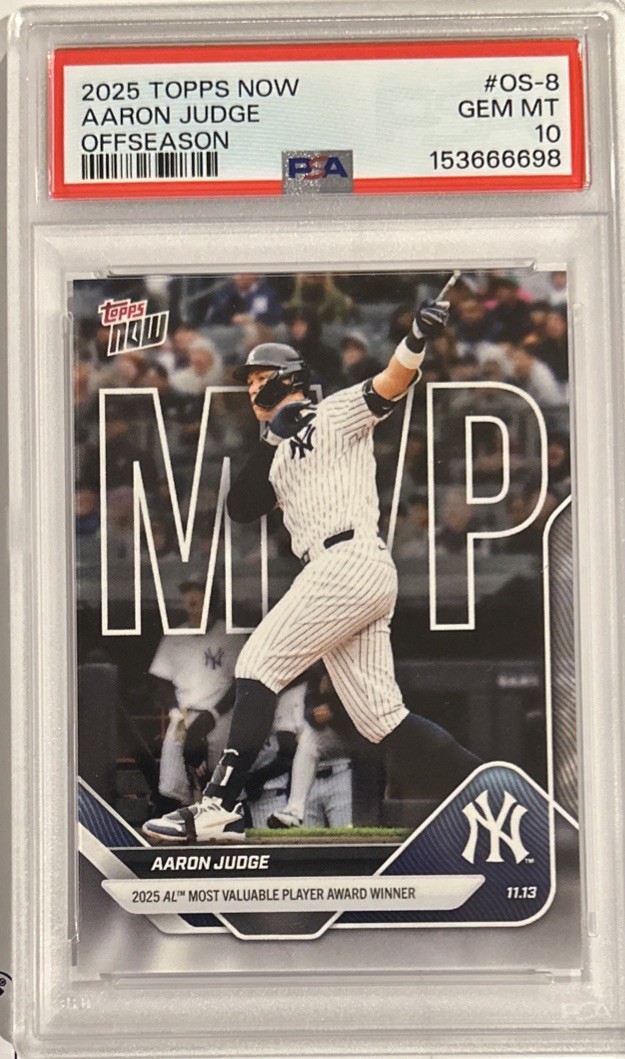 2025 Topps Now Aaron Judge OS8 MVP Psa 10 Future HOF!!