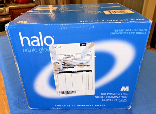Guanti da esame in nitrile Halo taglia media 10 scatole dispenser da 100 (1.000) custodia DASH - Foto 6 di 10