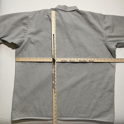 Vintage Ben Davis Shirt Mens 3XL Striped Workwear USA Zip Up Short Sleeve 90s - Picture 6 of 9