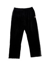Fila Men's Black Velour Tracksuit Track Sweat Pants Vintage Size XL Y2K Baggy