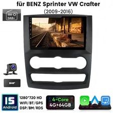4+64GB Carplay F&uuml;r Sprinter 906 VW Crafter Kasten Android 15 Autoradio DAB+ KAM