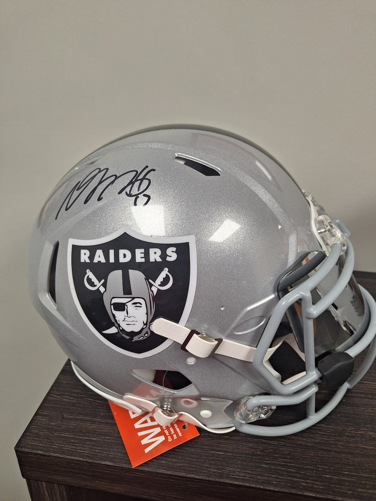 Davante Adams Signed full size Raiders Helmet Becket Certified 