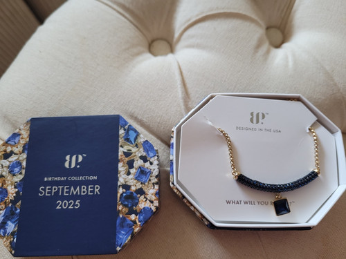 BOMB PARTY SEPTEMBER 2025 BIRTHDAY COLLECTION Necklace Sapphire NK70851 NWB