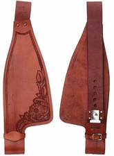 Premium Western Saddle Leather Fender Set Durable Adjustable Riding Gear Quality