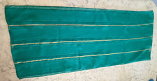 Vintage Scarf 70's Sheer teal/gold 8x20, made in Italy, excellent condition