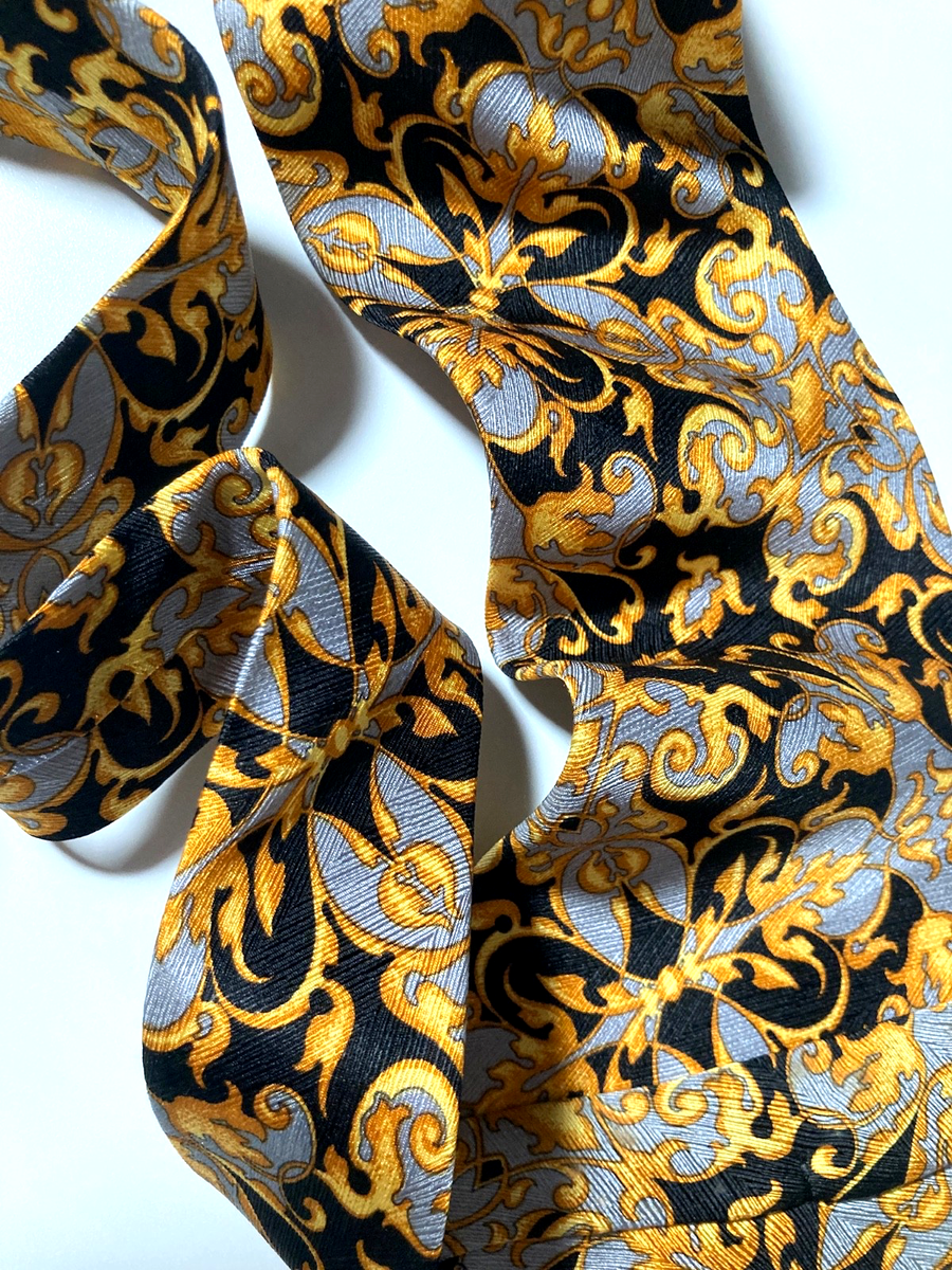 GIANNI VERSACE VINTAGE '90s ICONIC BAROQUE TIE ART NOUVEAU ITALY