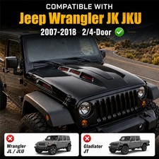 Vented Heat Dispersion Hood For Jeep Wrangler Jk Jku 2007-2018 Steel Primed Vented Heat Dispersion Hood For Jeep Wrangler Jk Jku 2007-2018 Steel Primed