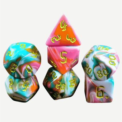 DND Würfel Set Frantic Alchemy 7 Teile D&D TTRPG Spiel Würfel Zauberer Potion