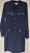 Michael Kors MK Long Sleeve Shirt Dress In Black Women’s Size Small