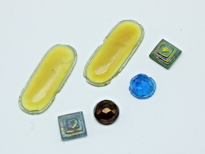 5 PC Antique Tiffany Studios Favrile Glass Jewels Tiles