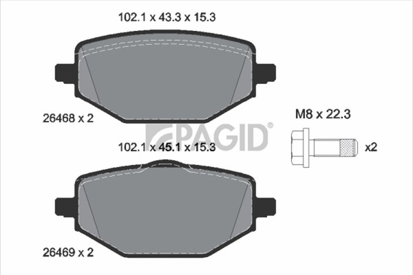 Bremsbelagsatz Scheibenbremse Pagid T2947N FüR Renault Captur 2 Tech 145 Hfmu-image