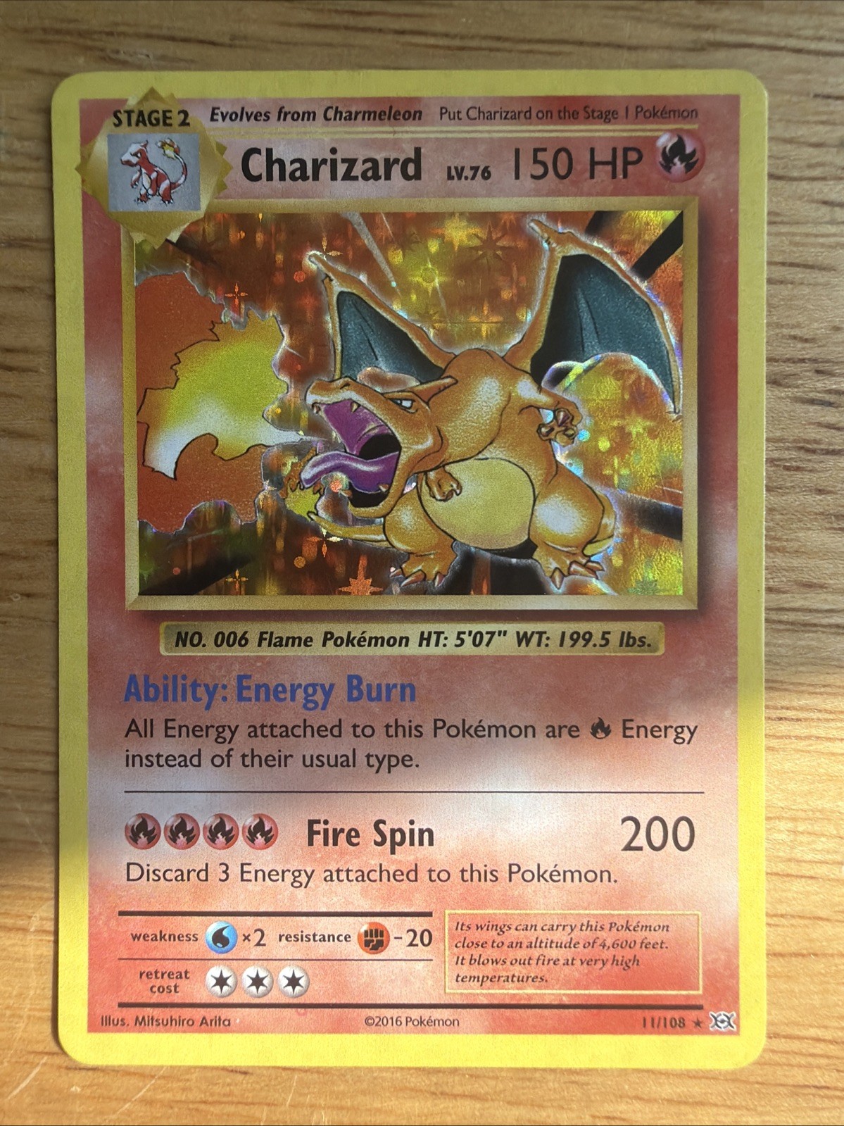 Pokémon TCG Charizard XY Evolutions Holo Rare Card 2016 11/108