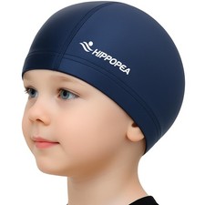 Water Resistant Fabric Swim Cap with PU Coating, Swimming Cap for Men Women B...