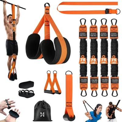Adjustable Pull Up Assistance Bands with Foot and Knee Support for Home Gym