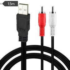 Dual RCA Male to USB Male A Composite Adapter Audio Video Data Extension Cable