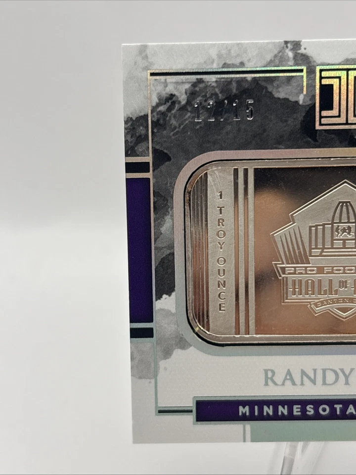 2018 Panini Impeccable Randy Moss 1 Troy Oz Silver Bar Vikings #d /15-A - Image 2 of 4