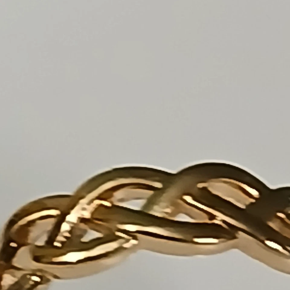 Anillo de moda cuerda celta eternidad chapado en oro de 18k talla 10 Foto 2 de 4