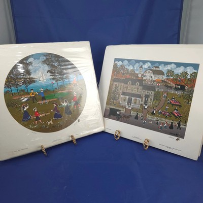 Mrs. B Fine Day for Golf & Farm Picnic Limited Edition Prints Set 1985