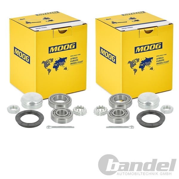 2X Moog RADLAGER-SATZ Hinten Passend FüR Audi 100 200 80 90 A4 A6 Cabriolet Coup-image