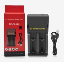 3.7V 2 Slot Li-Ion Battery Charger USB for 18650 26650 21700 14500 16340