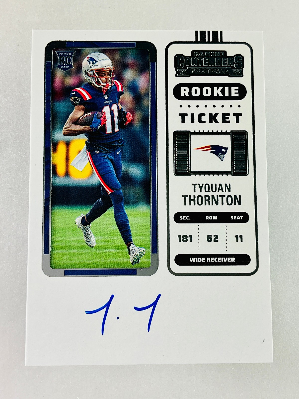 Tyquan Thornton RC Auto 2022 Panini Contenders Card #138