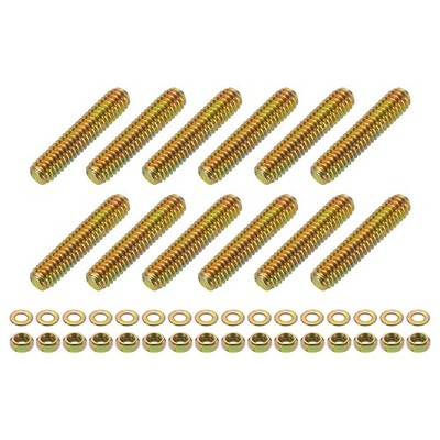 12Pcs Fully Threaded Rod, 5/16''x1-1/2'' Zinc-Plated Carbon Steel with Nuts Washer