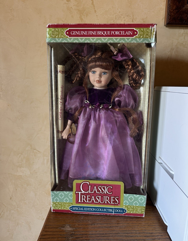 Classic Treasures Red Hair Bisque Porcelain Doll Special/Limited Ed COA