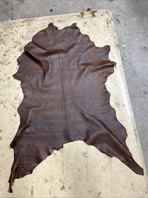 Antique Medium Brown leather Calf hide Calfskin 6.6 sq. ft. for bookbinding X16