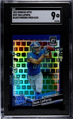 Panini 2023 Donruss Optic Sam LaPorta #237 Black Pandora 08/25 SGC 9