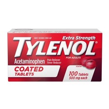 Tylenol Extra Strength Pain Reliever 100 Coated Tablets New In Box