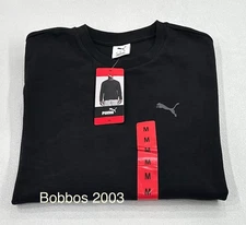 Puma Men's Long Sleeve Textured Crew Pullover Sweatshirt, Black, Size M