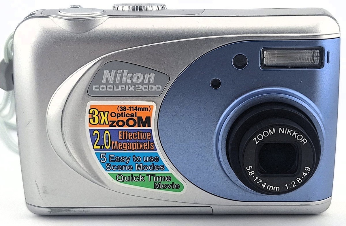 Vtg Nikon Coolpix 2000 2.0MP 3x Optical Digital Camera Tested w