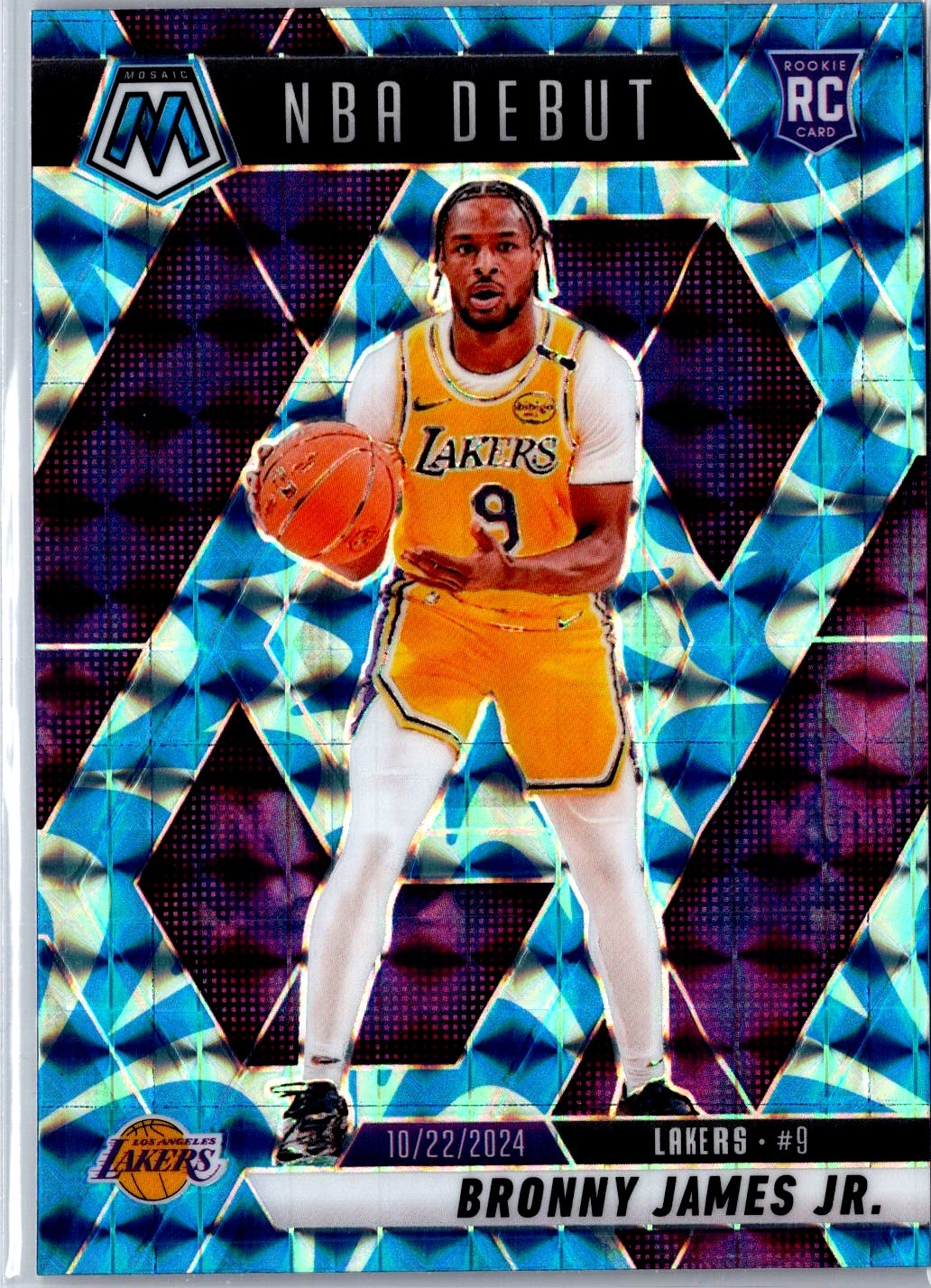 2024-25 Panini Mosaic #262 Bronny James Jr. RC Reactive Blue Mosaic
