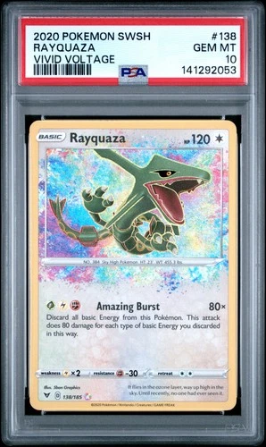 New Listing2020 Pokemon Sword & Shield Vivid Voltage #138 Rayquaza Vivid Voltage PSA 10