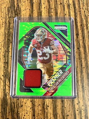 2025 Panini Prizm Premier Jersey Christian McCaffrey Neon Green