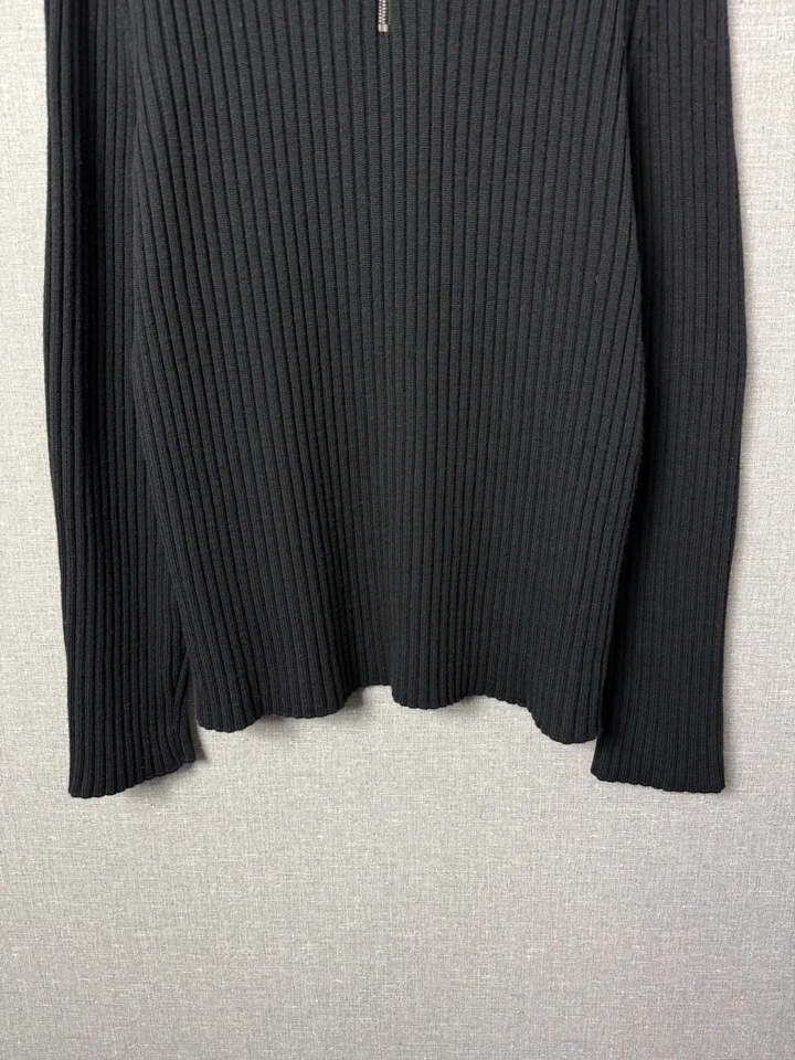 Suéter Acanalado de Lana Merino Colección Versace con Borde de Cuero Talla XL-XXL Foto 3 de 4