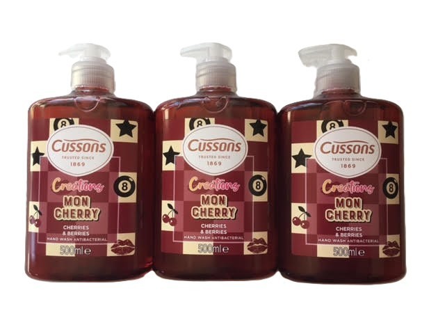 CUSSONS CREATIONS MON CHERRY , CHERRY & BERRIES HANDWASH  3x 500ml