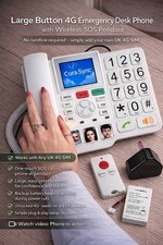 4G Senior SOS Phone Big Button Desk Phone No Landline Dementia Friendly
