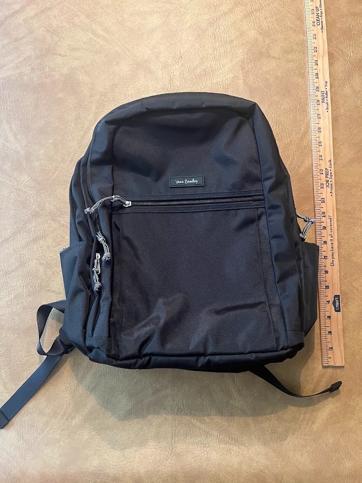 Vera Bradley BLACK Floral Interior Backpack School College  display picture 2