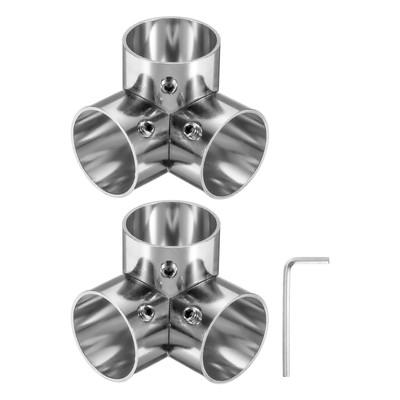 2Pcs Elbow Corner Cross Structural Pipe Connectors 1'' Fit Pipe Dia 3 Way