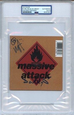 Massive Attack Signed Autographed CD Cover ''Blue Lines'' PSA/DNA Authenticated
