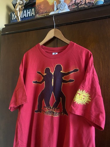 Vintage WWF Edge & Christian Red T shirt - Positively Awesome - WWE - Wrestling - Picture 1 of 8