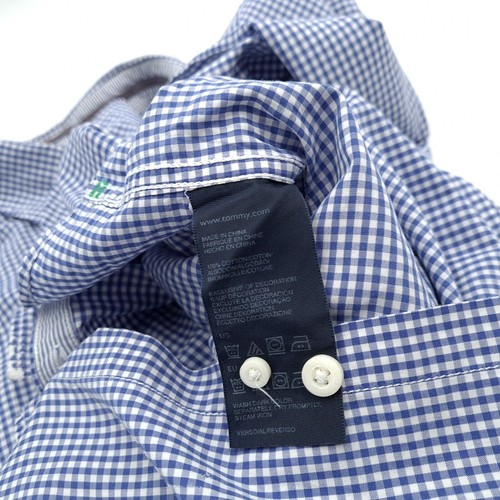 Tommy Hilfiger Vintage Fit Azul Cuadros Camisa de Manga Larga Hombre Fs2 Talla M - Imagen 9 de 9
