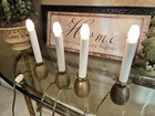 4 Vintage Brass Pineapple Candlesticks Electric Window Candle Nightlight Set — photo 7