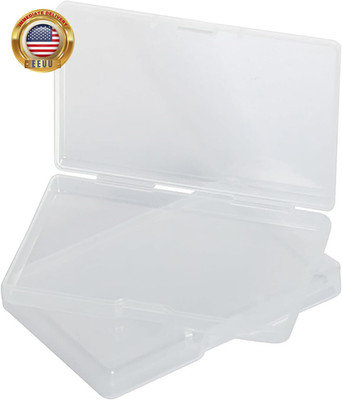 2 Pcs Small Plastic Containers with Lids, Clear Rectangle Box Organizer, Travel